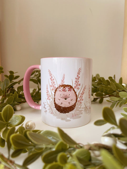 Hedgehog Floral Mug