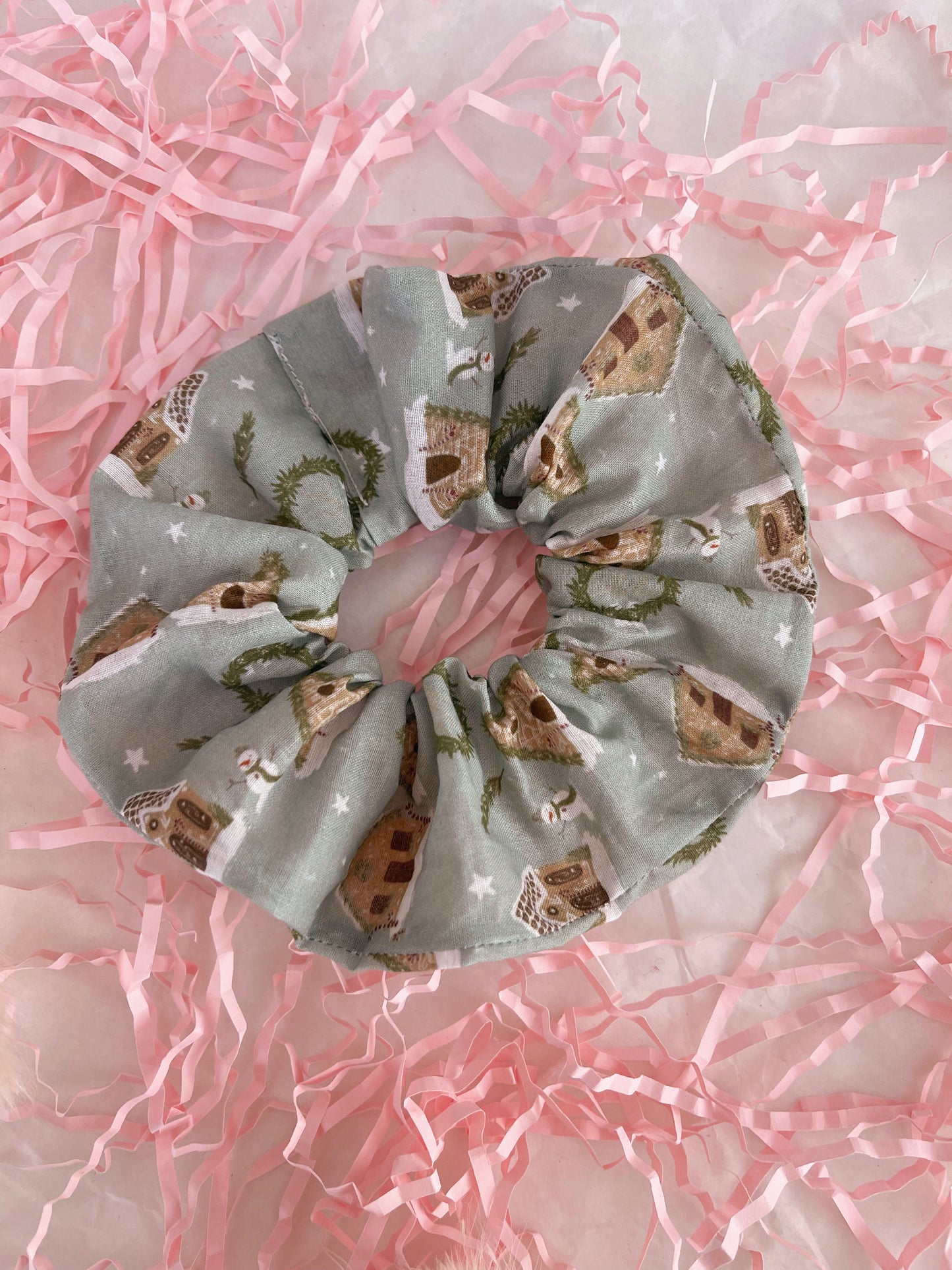 Gingerbread House Christmas Scrunchie