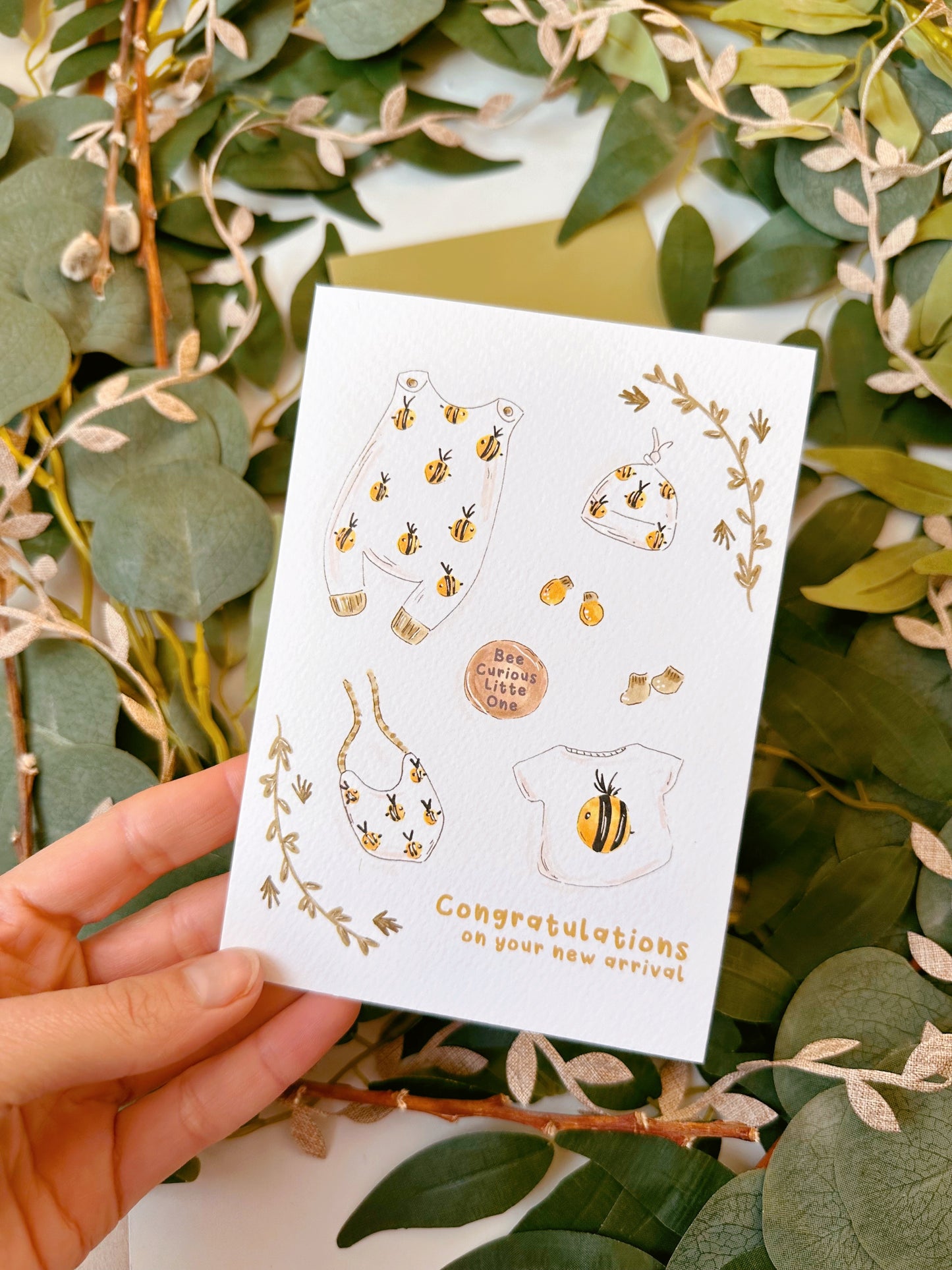 Bee New Baby Card