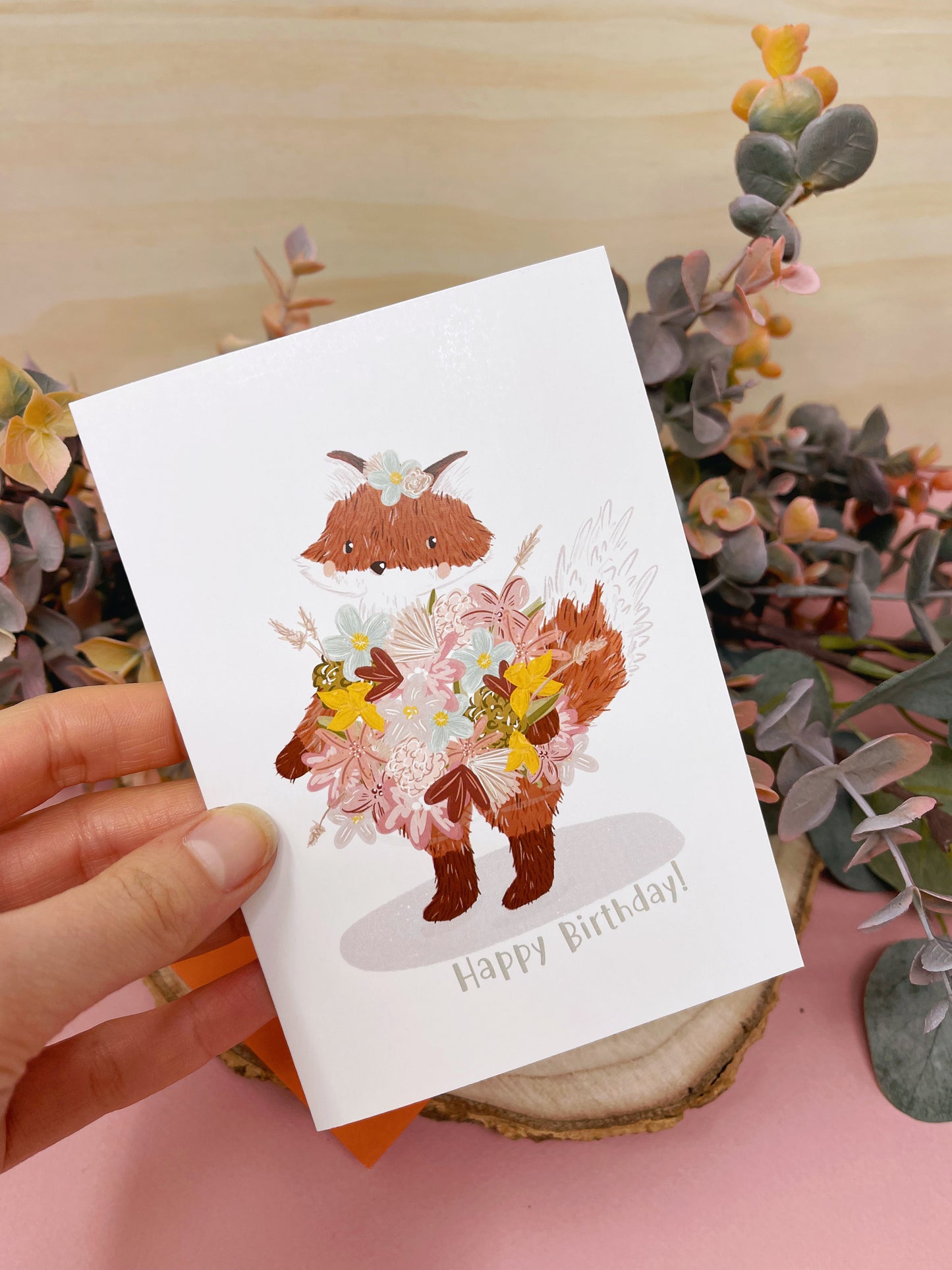 Fox Dress Birthday Card