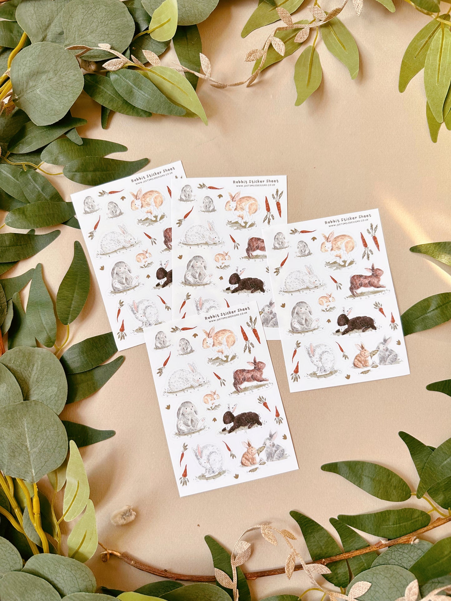 Cute Rabbits Sticker Sheet