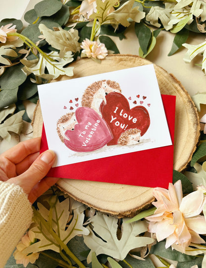 Hedgehog Valentines Card