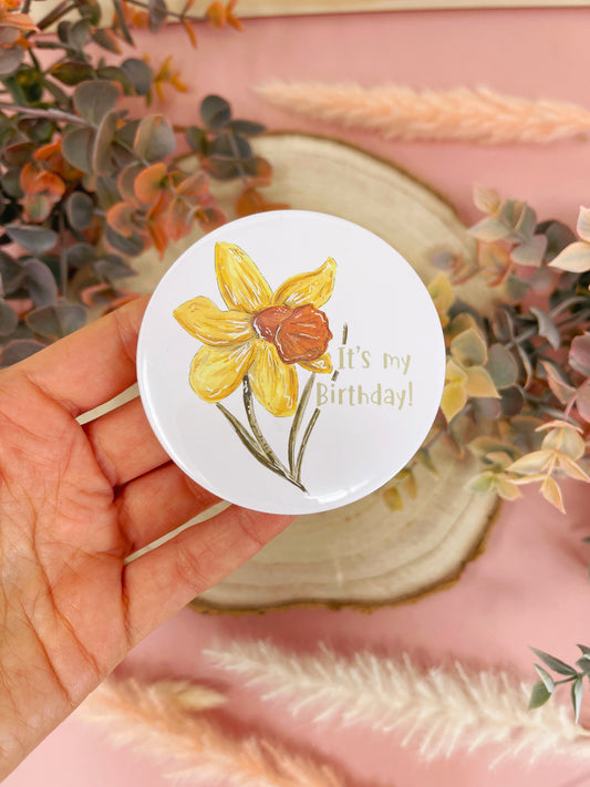 Daffodil Birthday Badge