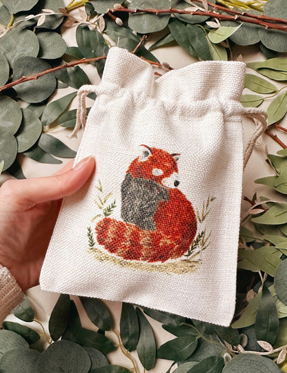 Red Panda Drawstring Bag