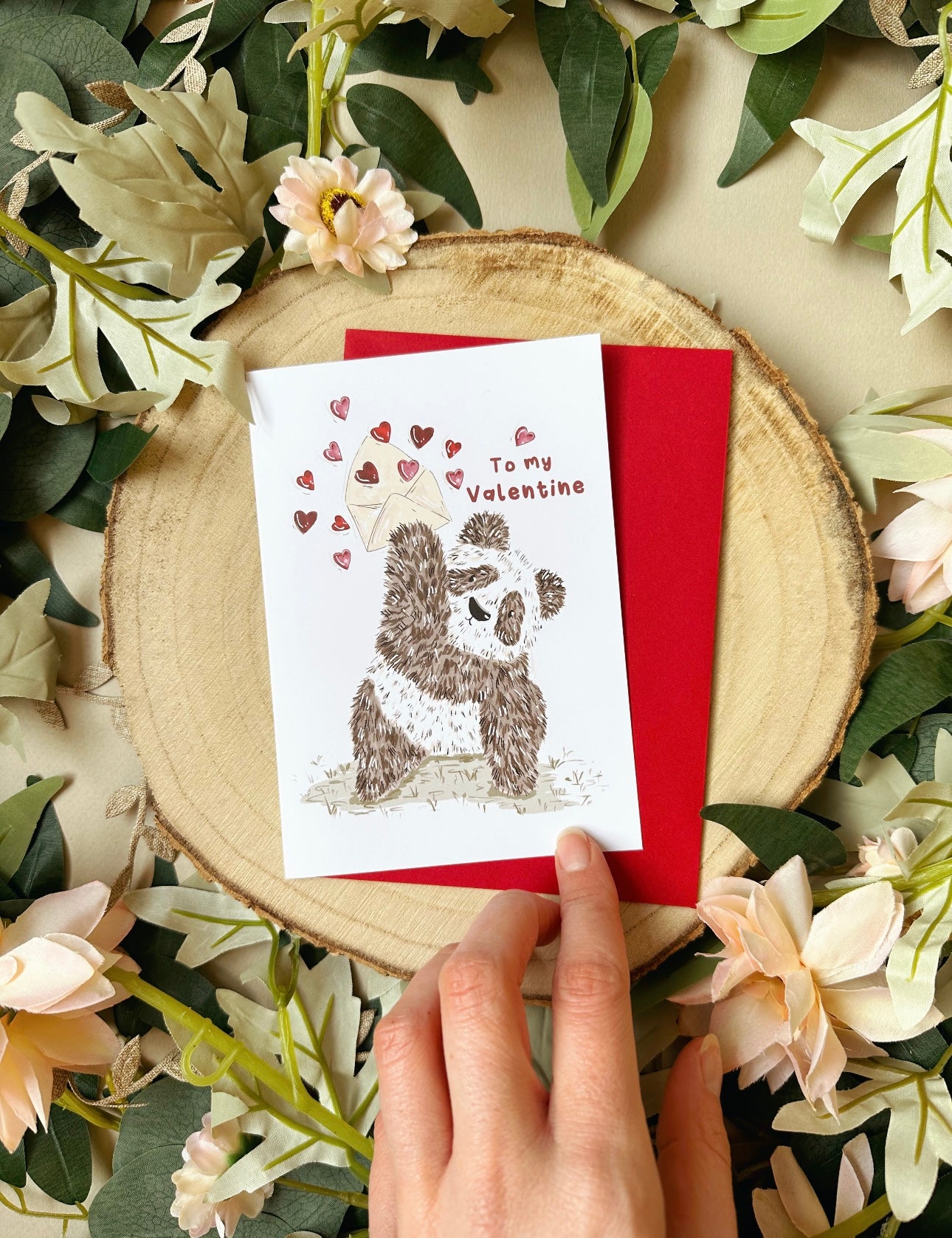 Panda Valentines Card