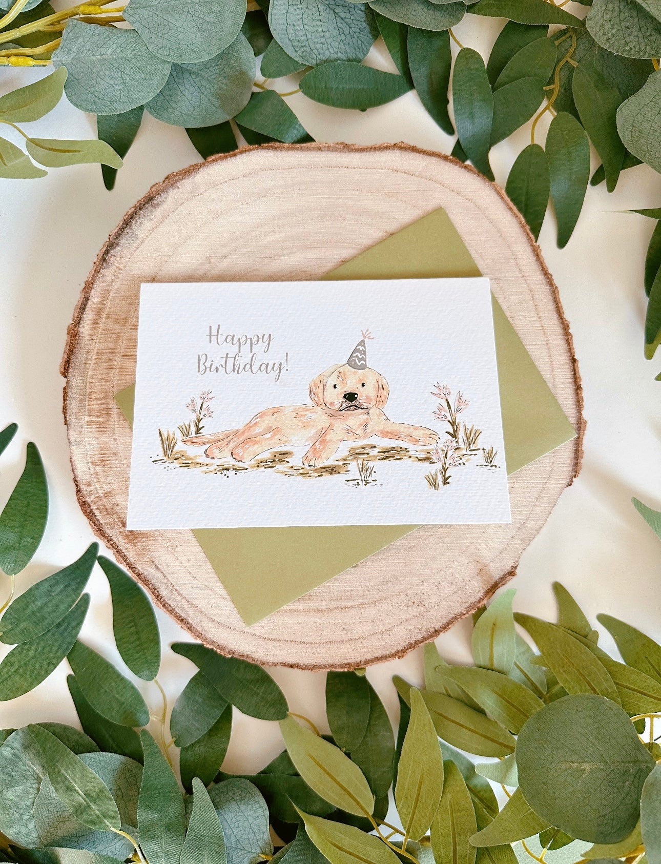 Golden Labrador Birthday Card