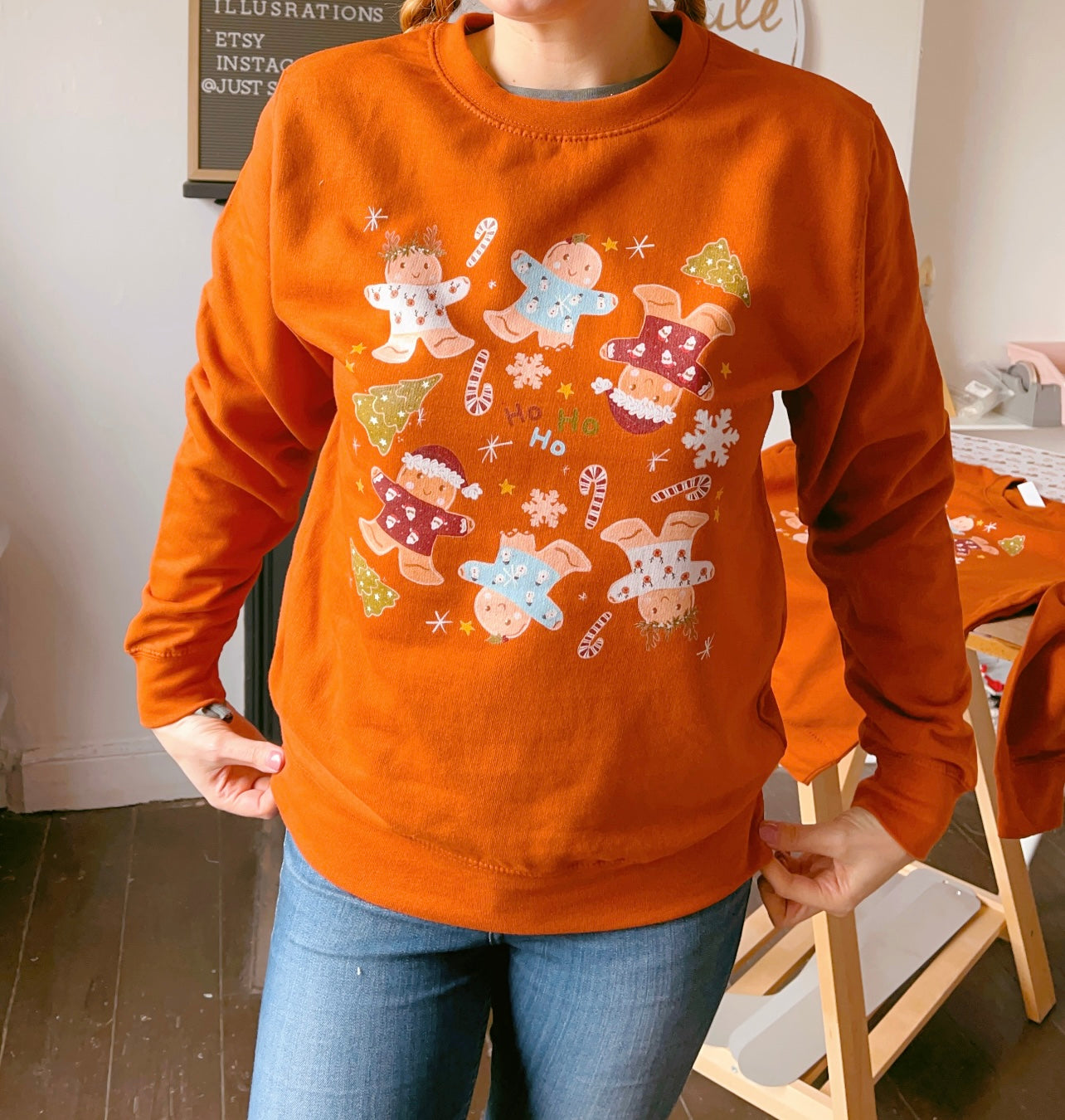 Gingerbread Christmas Sweatshirt - ADULT