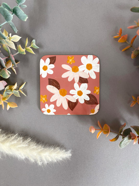 Pink Floral Coaster