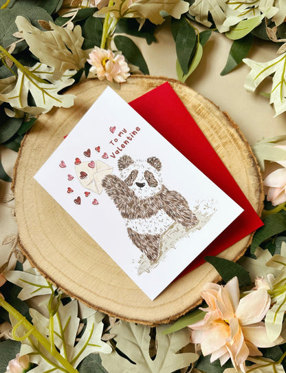Panda Valentines Card