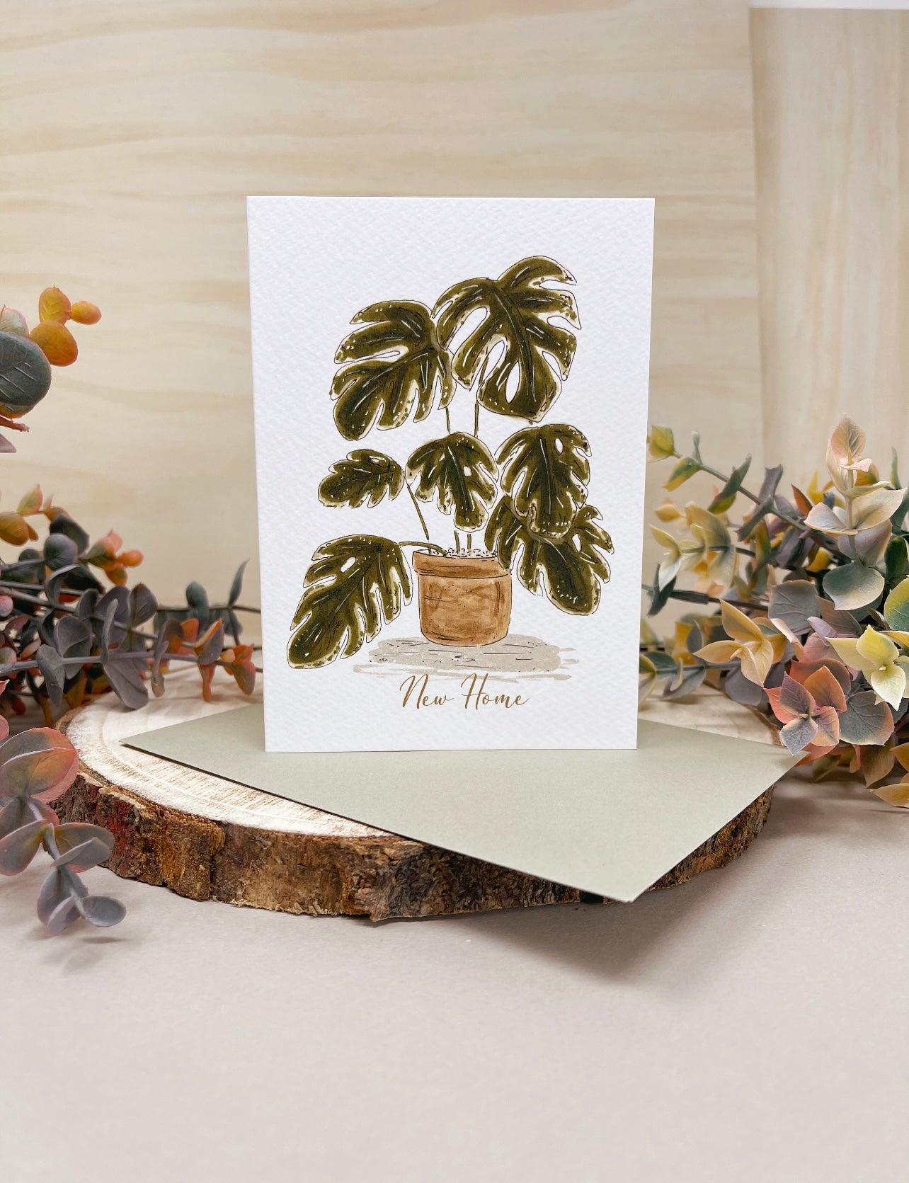 Monstera Plant New Home Card