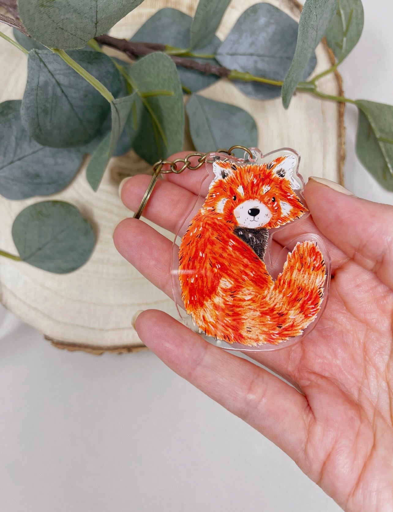 Red clearance panda keyring