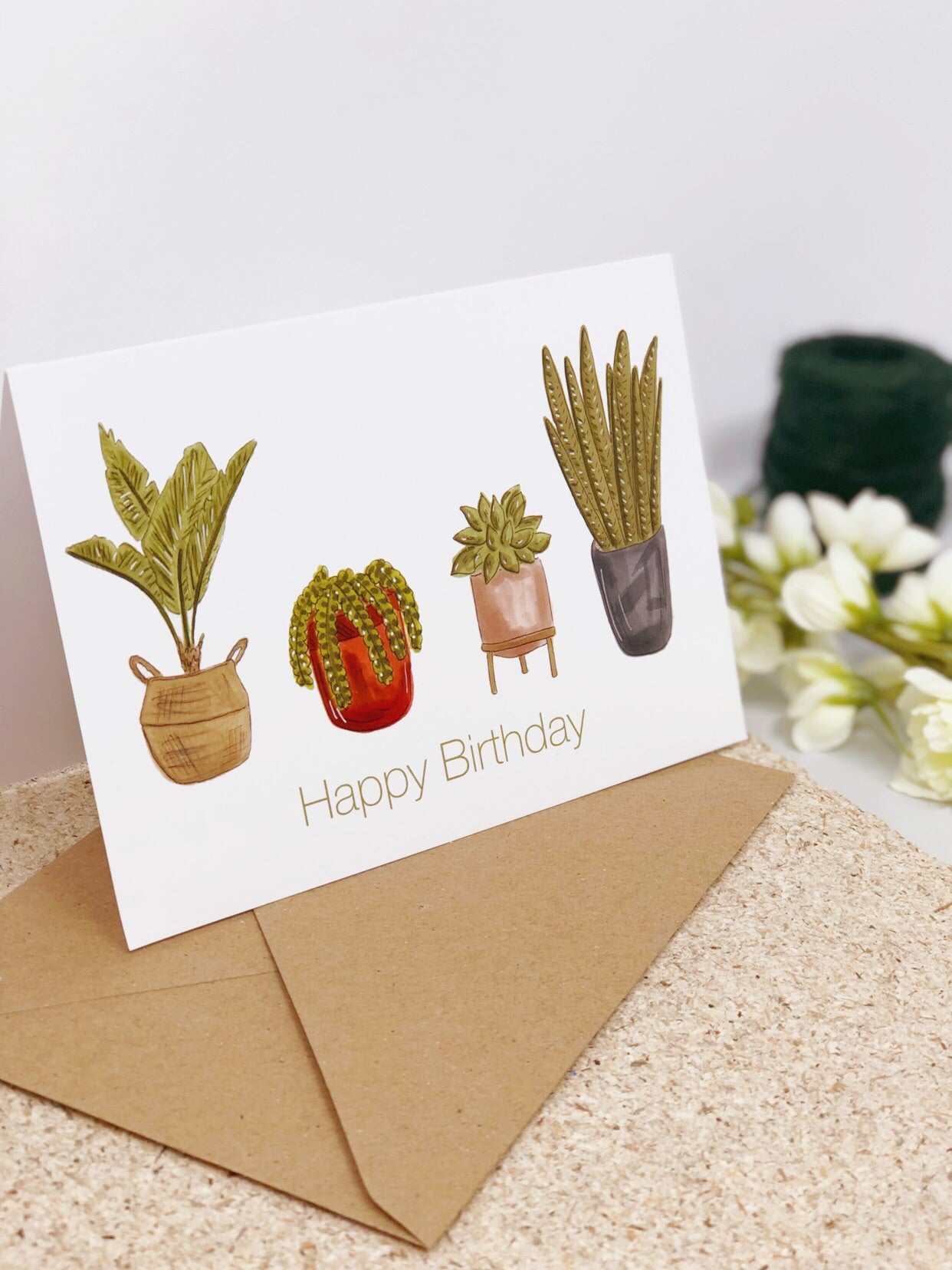 Plant Pots Birthday Card