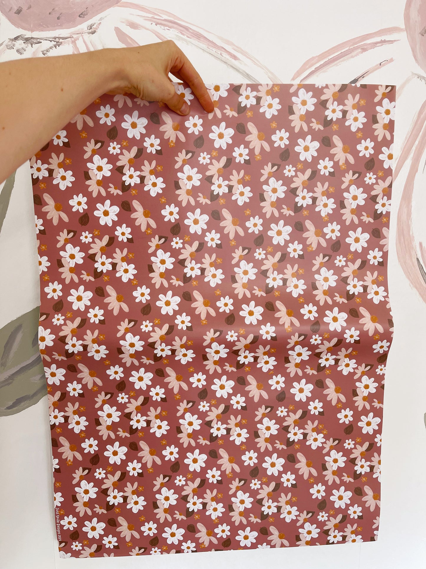 Pink Floral Wrapping Paper