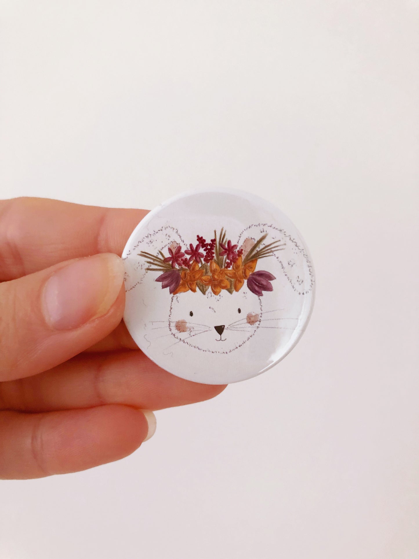Floral Rabbit Badge