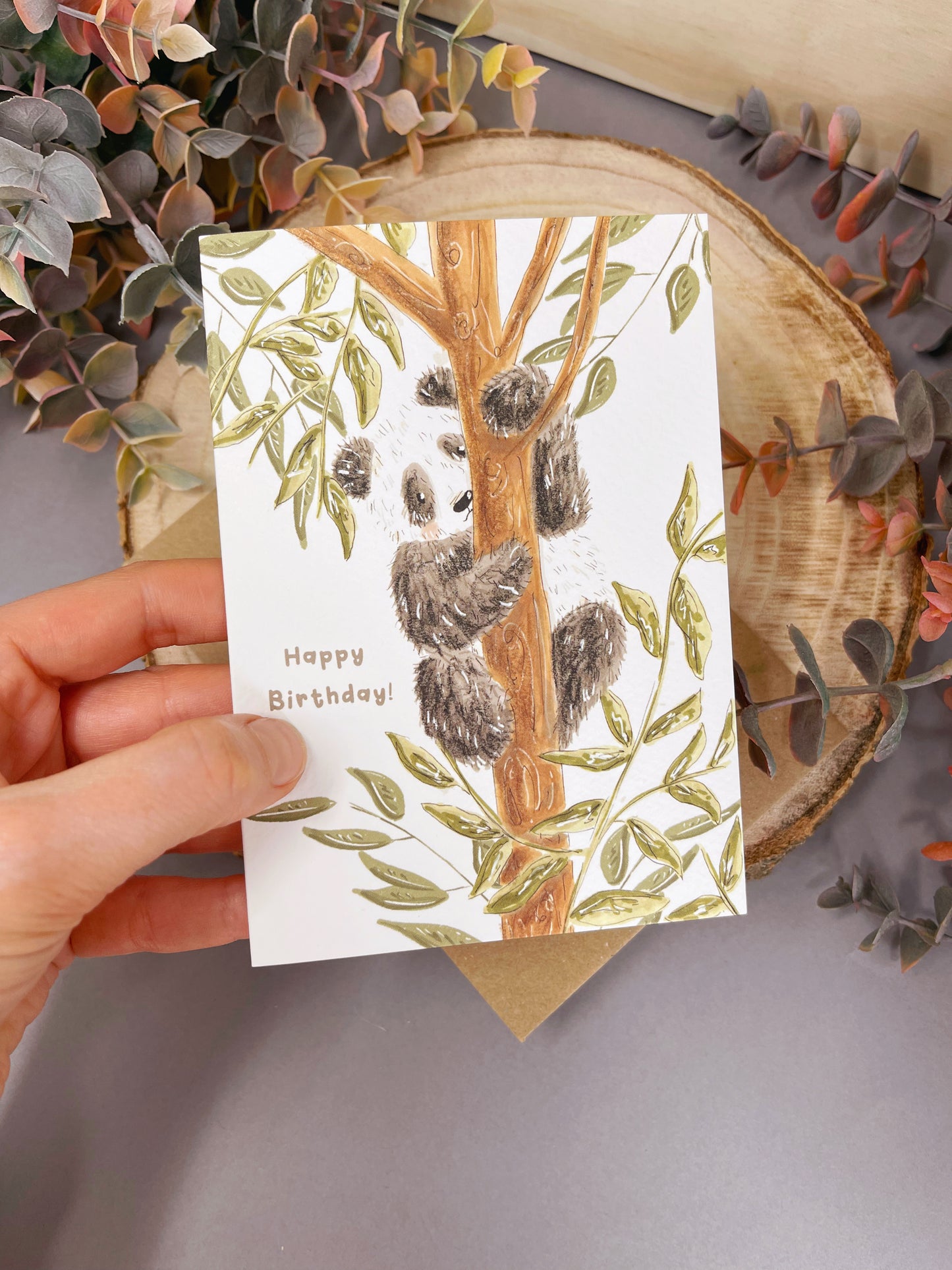 Panda Tree Birthday Card
