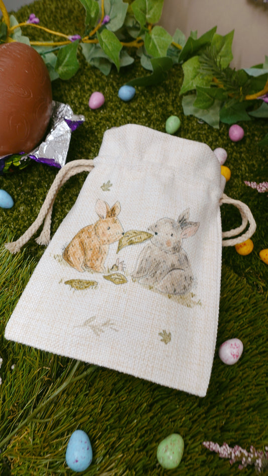 Cute Rabbits Drawstring Bag